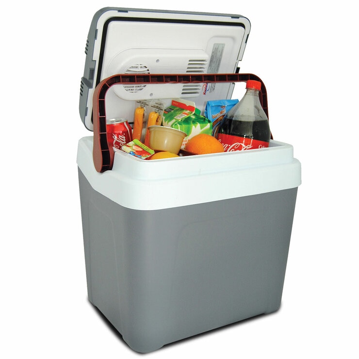 Koolatron 12V Electric Cool Box/Warm Box 24L, Self-Locking Handle