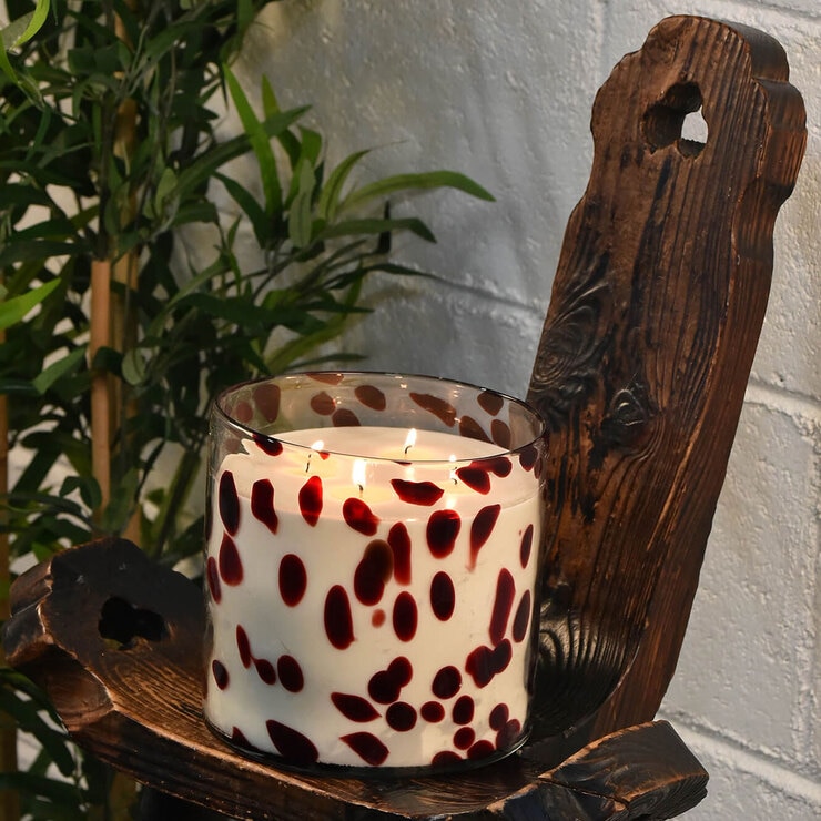 Torc 4 Wick Large Scented Candle in Handblown Glass, Cinnamon & Clove