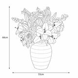 Artificial Lily and Rose Bouquet in Vase_Dimensions Artificial Lily and Rose Bouquet in Vase_Dimensions