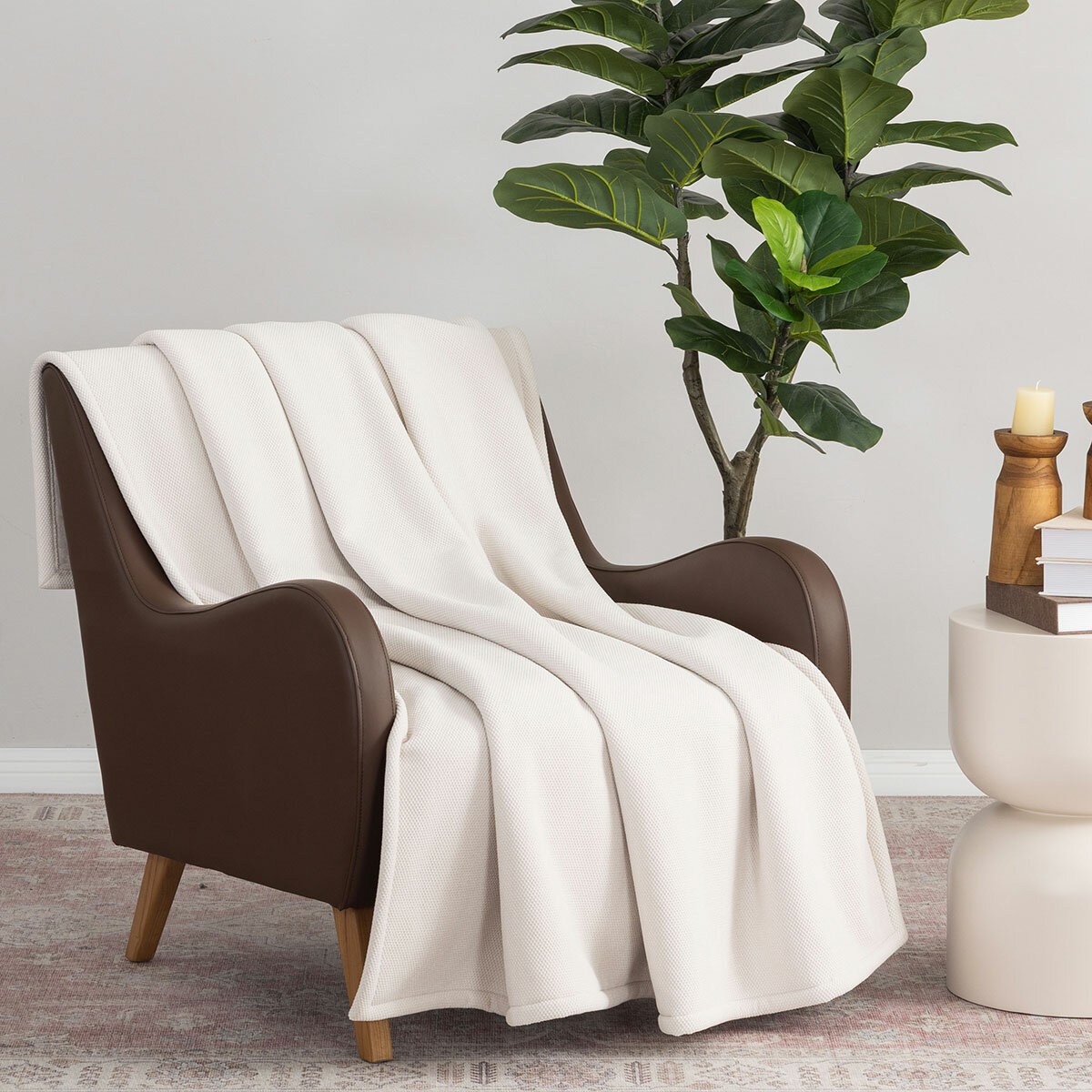 Berkshire Textured Chenille Throw in 3 Colours, 152 x 178 cm