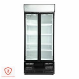 Contender RUG047 783L Commercial Hinged Double Glass Door Fridge, E Rated in White