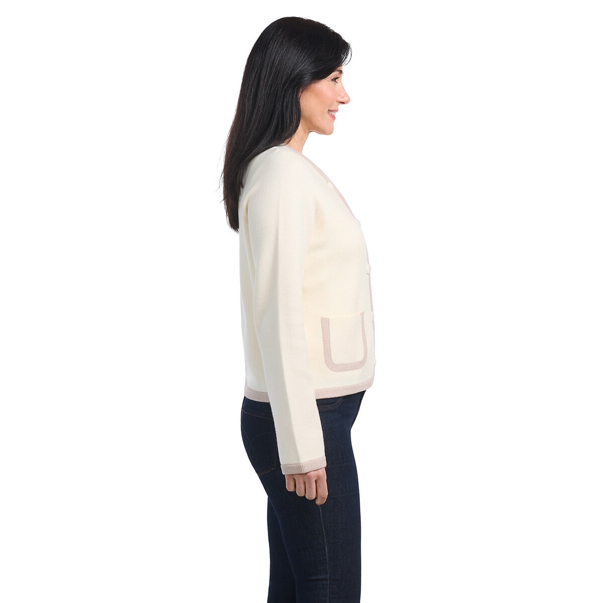 Dalia Ladies Contrast Trim Cardigan Dalia Ladies Contrast Trim Cardigan