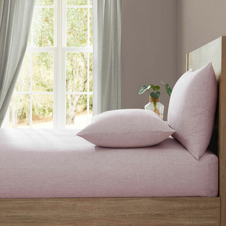 Lazy Linen 100% Washed Pink Linen Fitted Sheet in 3 Sizes Lazy Linen 100% Washed Pink Linen Fitted Sheet in 3 Sizes