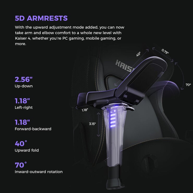 Andaseat Kaiser 4 Chair, Black - 5D Armrest Andaseat Kaiser 4 Chair, Black - 5D Armrest