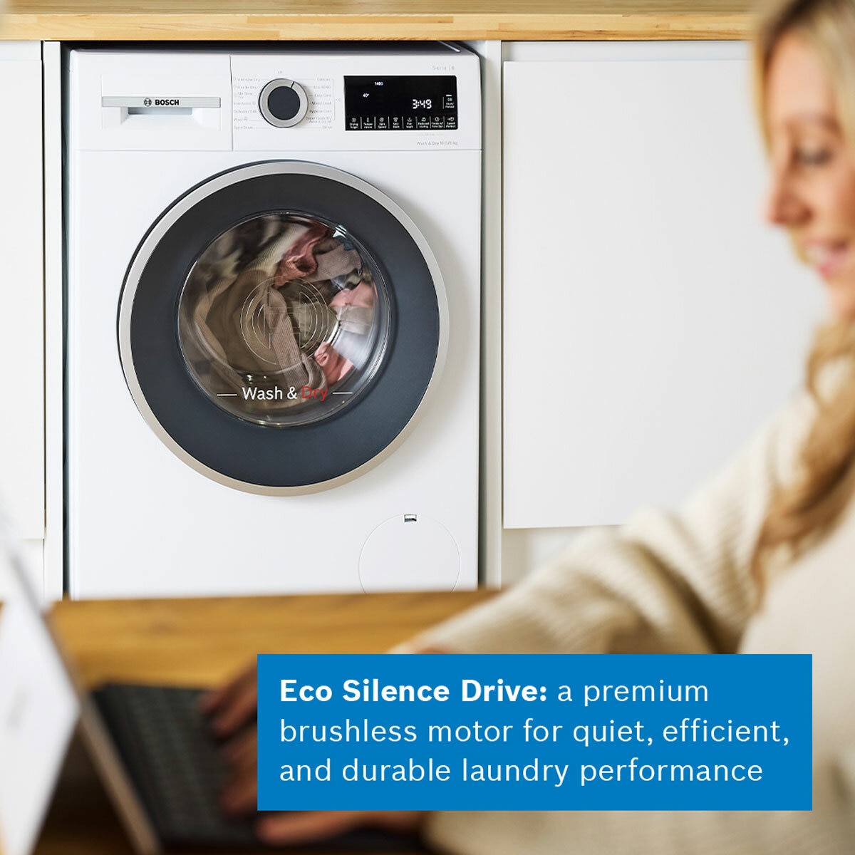 Bosch WNG25401GB Series 6 Washer Dryer, 10.5/6kg Capacity, D Rated in White