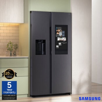 Samsung RS90F66BEFEU, Side by Side Fridge Freezer, E Rated in Black
