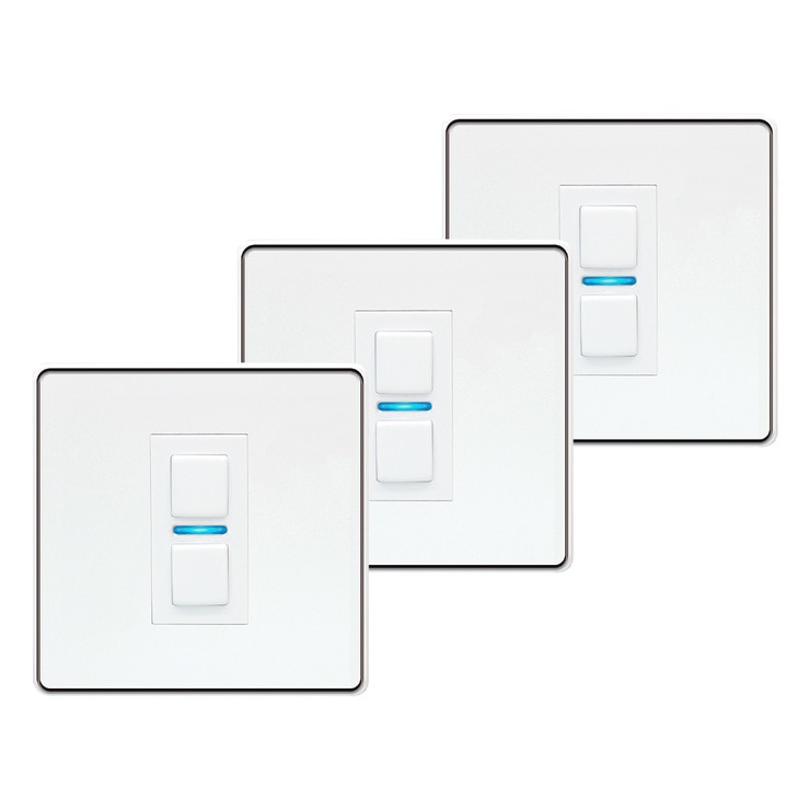 LightwaveRF 1 Way Smart Dimmer Light Switch in White 3 Pack Costco UK