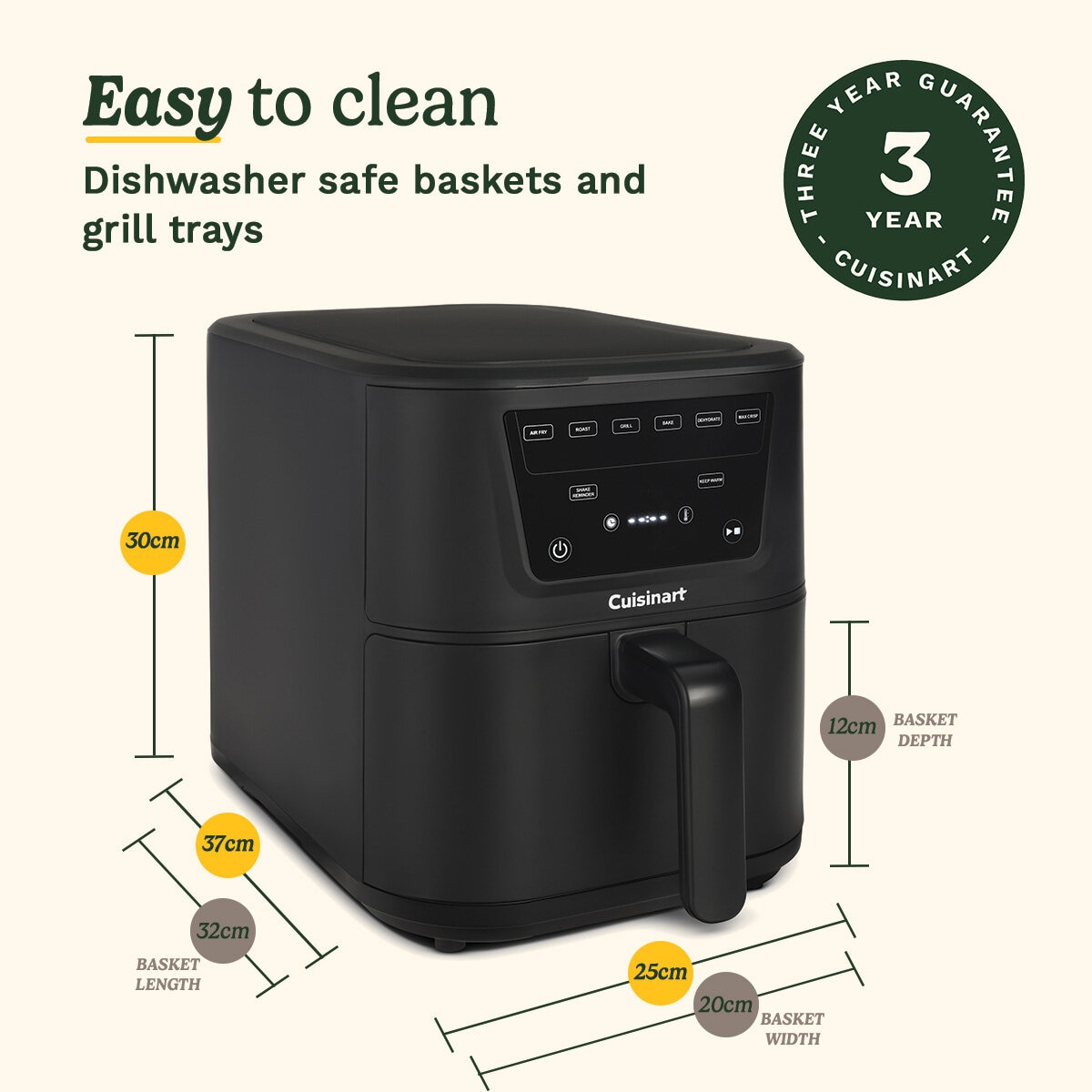 Lifestyle image of Cuisinart 7.6L Air Fryer easy to clean