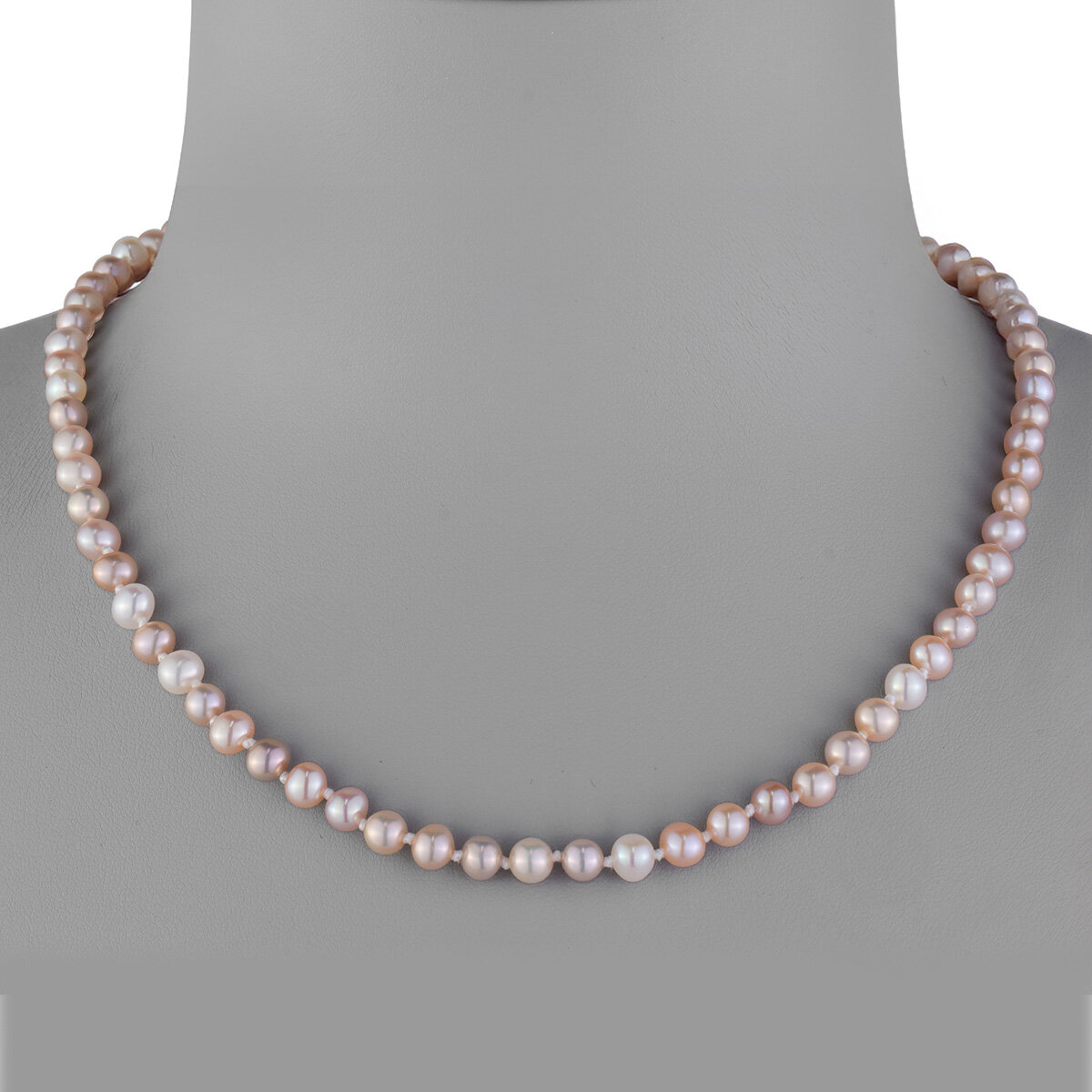 5-5.5mm Cultured Freshwater Pink Pearl Necklace, 14ct Yellow Gold 5-5.5mm Cultured Freshwater Pink Pearl Necklace, 14ct Yellow Gold