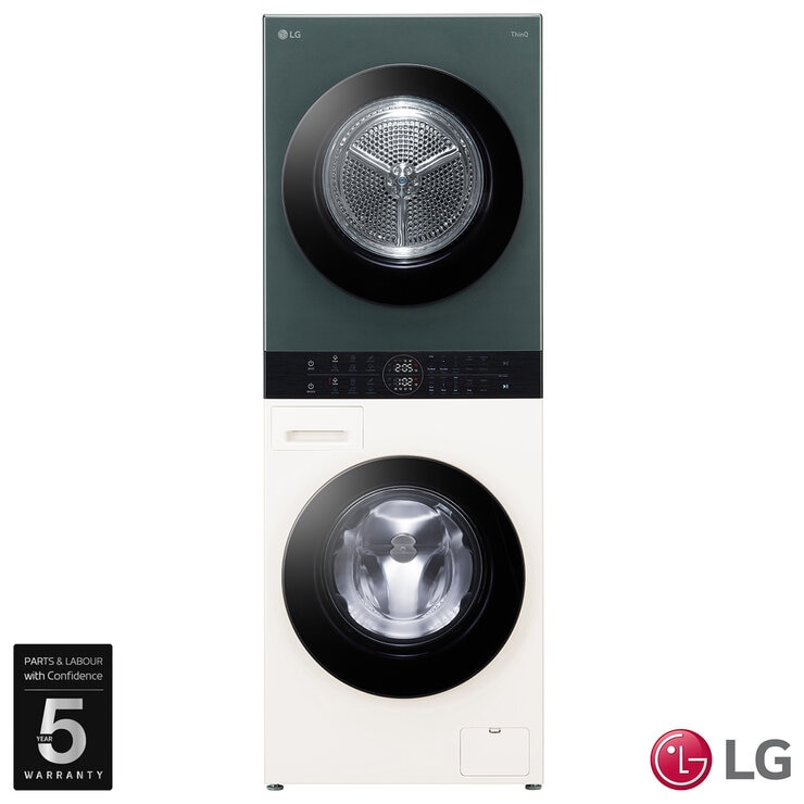 LG WT1210NBTN1, 12kg/10kg, 1400rpm, WashTower Rated in A/A+++ in Green / Beige LG WT1210NBTN1, 12kg/10kg, 1400rpm, WashTower Rated in A/A+++ in Green / Beige