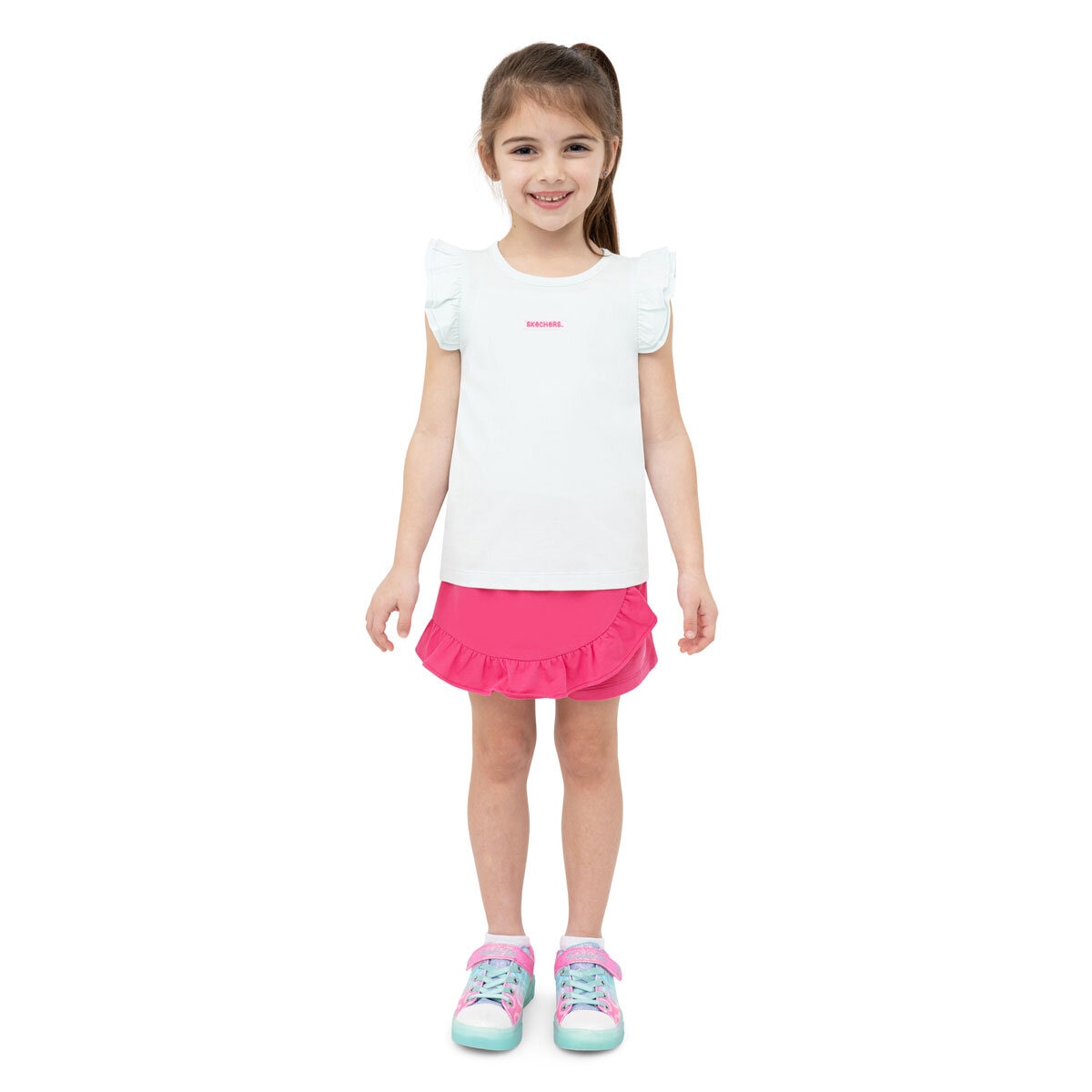 Skechers Kids Tee & Short 3 Piece Set in Lilac