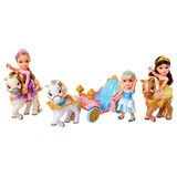 6 Inch (15cm) Disney Petite Princess Dolls And Carriage Gift Set (3+ Years)