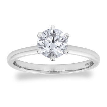 1.00ct Round Brilliant Cut Diamond Solitaire Ring, Platinum