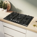 Bosch Series 6 PPQ7A6I40, Tempered Glass 90cm Gas Hob in Black