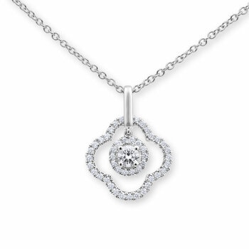 0.38ctw Round Brilliant Cut Diamond Pendant, 18ct White Gold