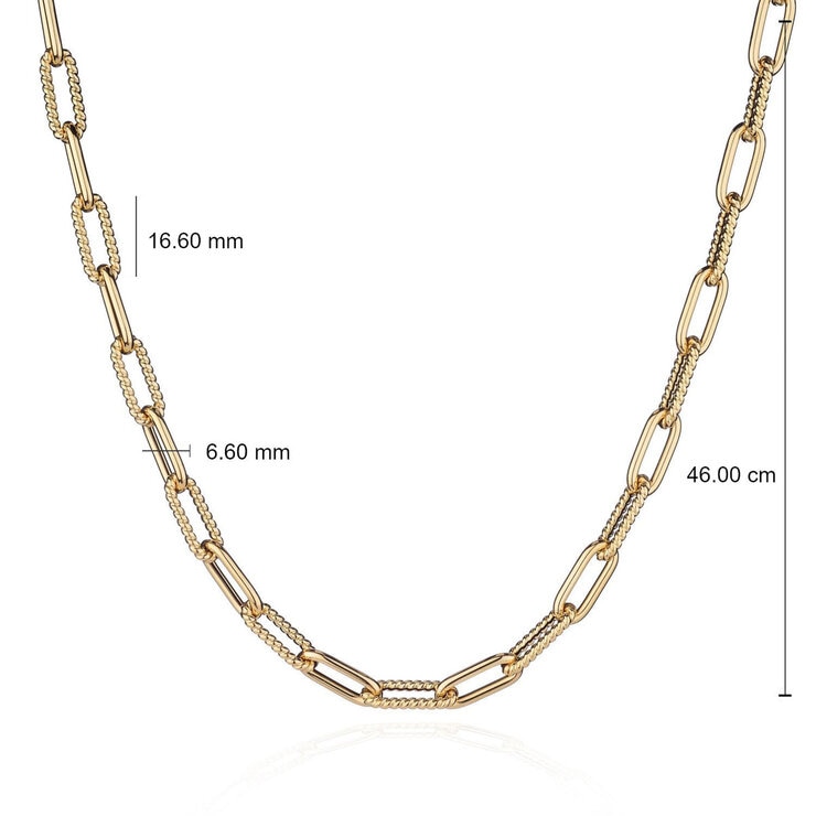14ct Yellow Gold Paperclip Necklace