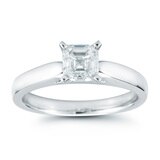 1.0ct Asscher Cut Diamond Solitaire Ring, Platinum