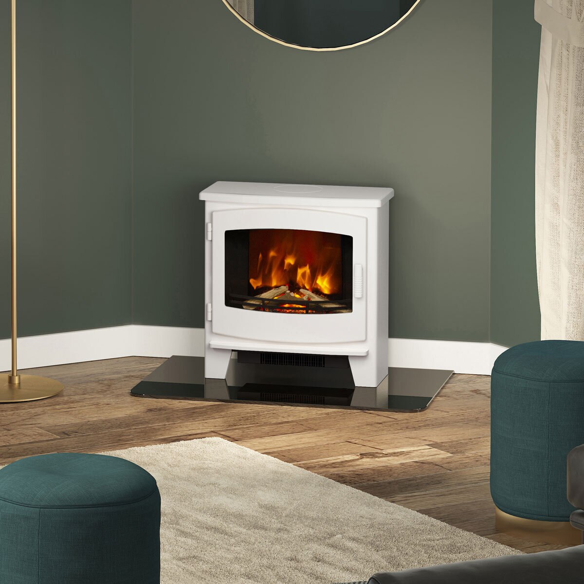 Flare Beacon Large Electric Stove in White, 2kW Costco UK