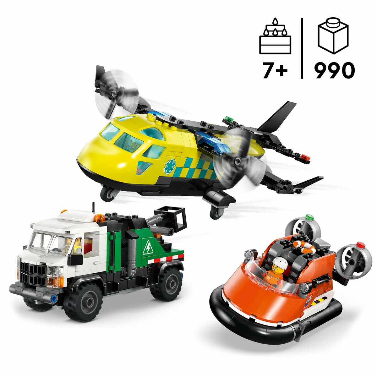LEGO City Airplane, Service Truck and Hovercraft Remix - Model 60505 ( 7+ Years)