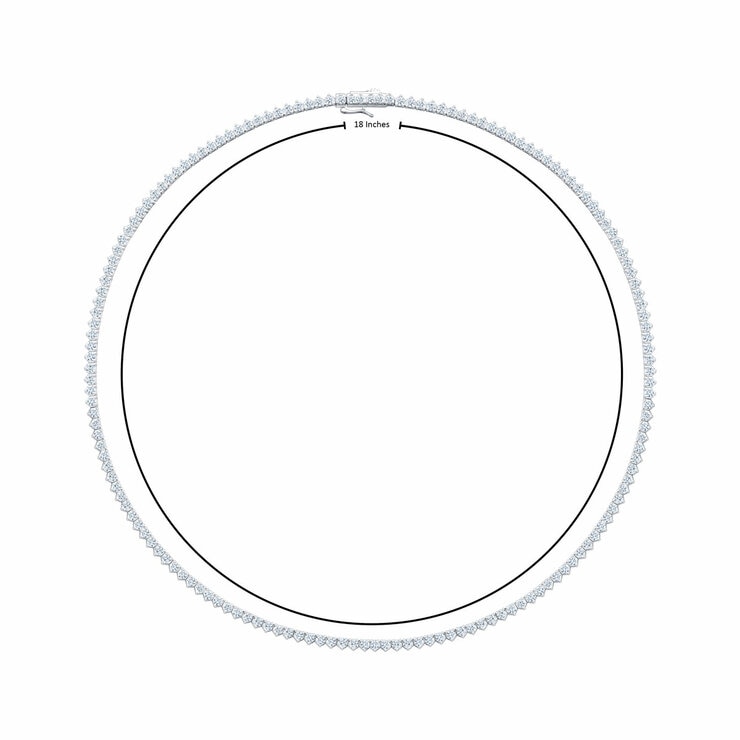 10.00ctw Round Brilliant Cut Diamond Tennis Necklace, 14ct White Gold