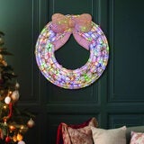 24 Inch Ornament Wreath With LED Lights