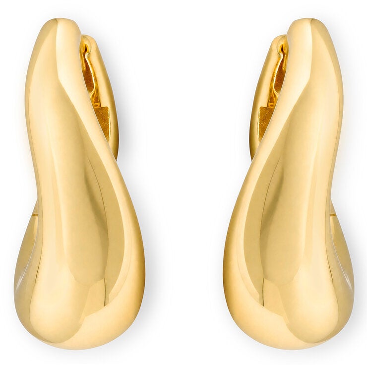 14ct Yellow Gold Wave Hoop Earrings 14ct Yellow Gold Wave Hoop Earrings