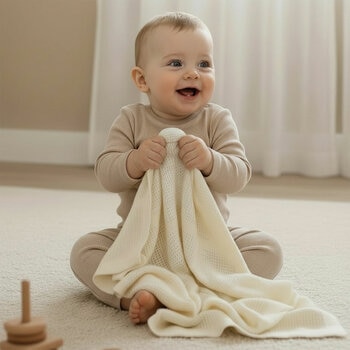 Clair De Lune Organic Cotton Cellular Blanket, 70 x 90 cm