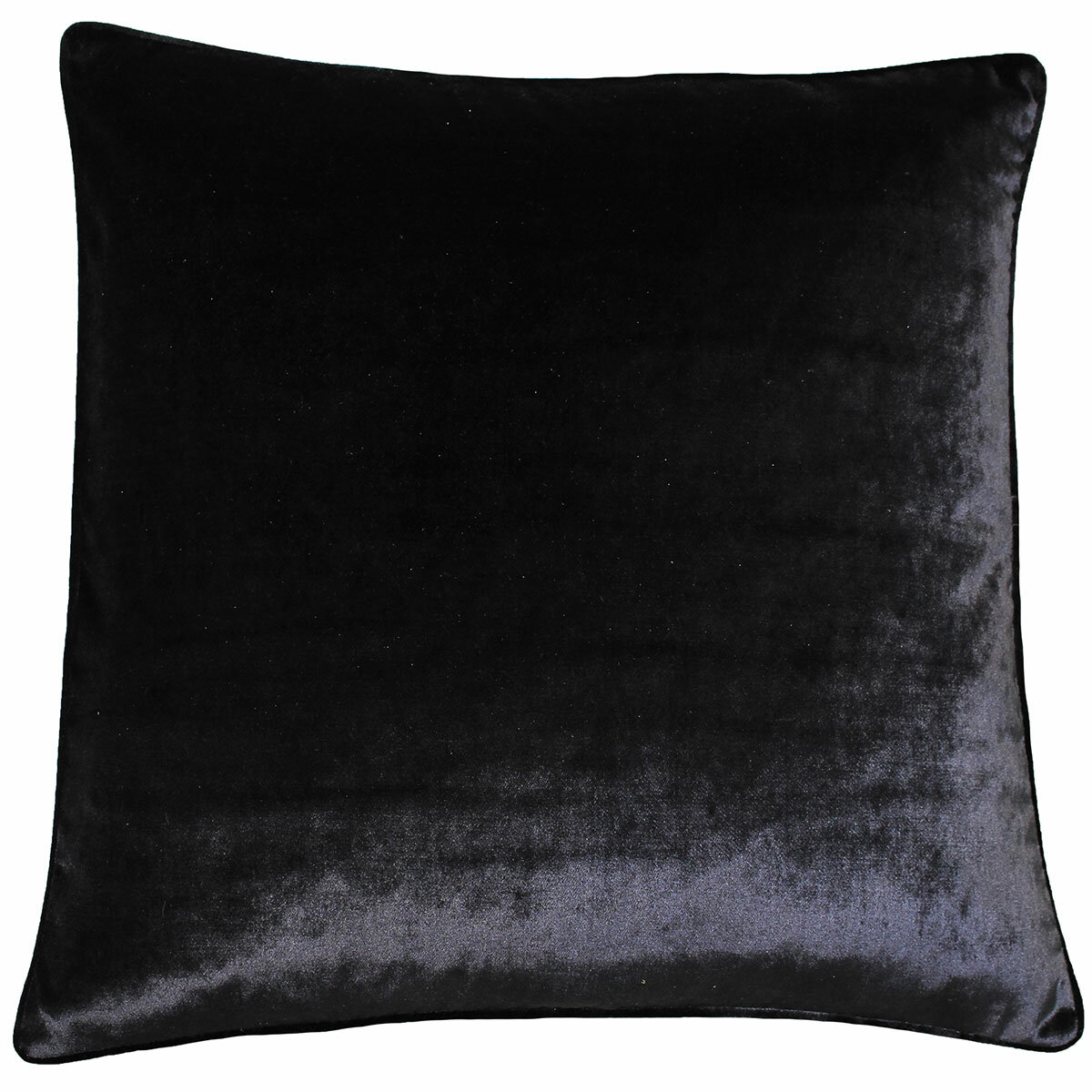 Paoletti Luxe Black Velvet Feather Fill Cushion 2 Pack, 55 x 55 cm