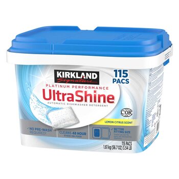 Kirkland Signature Ultra Shine Dishwasher Pacs, 115 Count