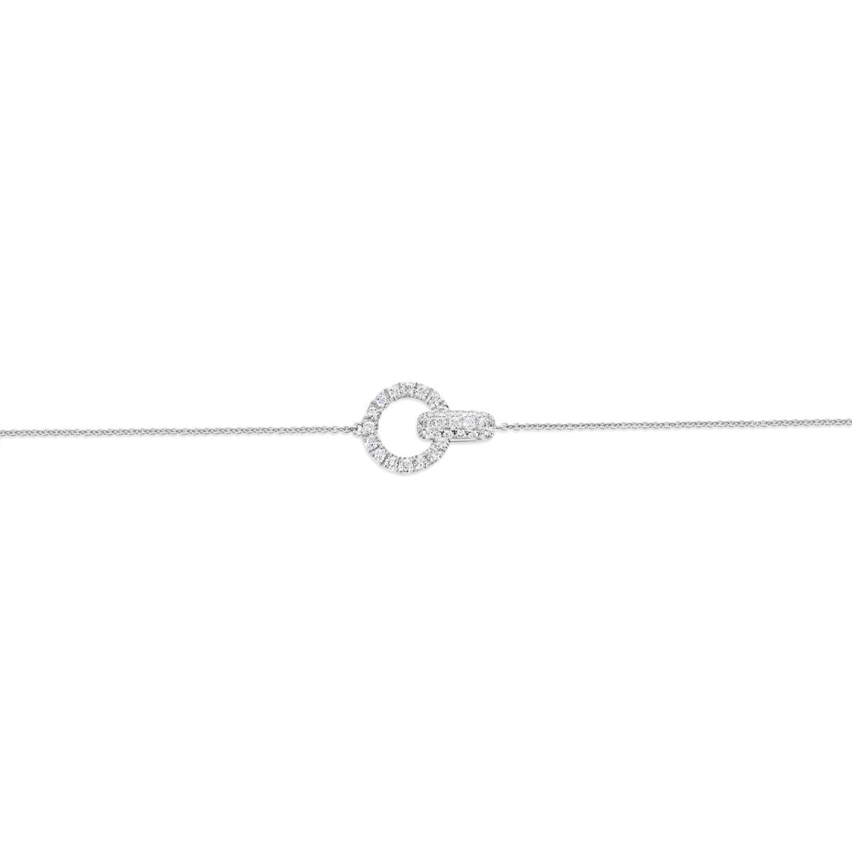 0.50ctw Round Brilliant Cut Diamond Interlocking Circle Bracelet, 14ct White Gold