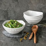 Over & Back Brooklyn 4 Piece Textured Stoneware Serving Bowl Set