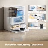 Lifestyle image of MOVA P50 Ultra Robot Vacuum with hands free post clenaing convenience