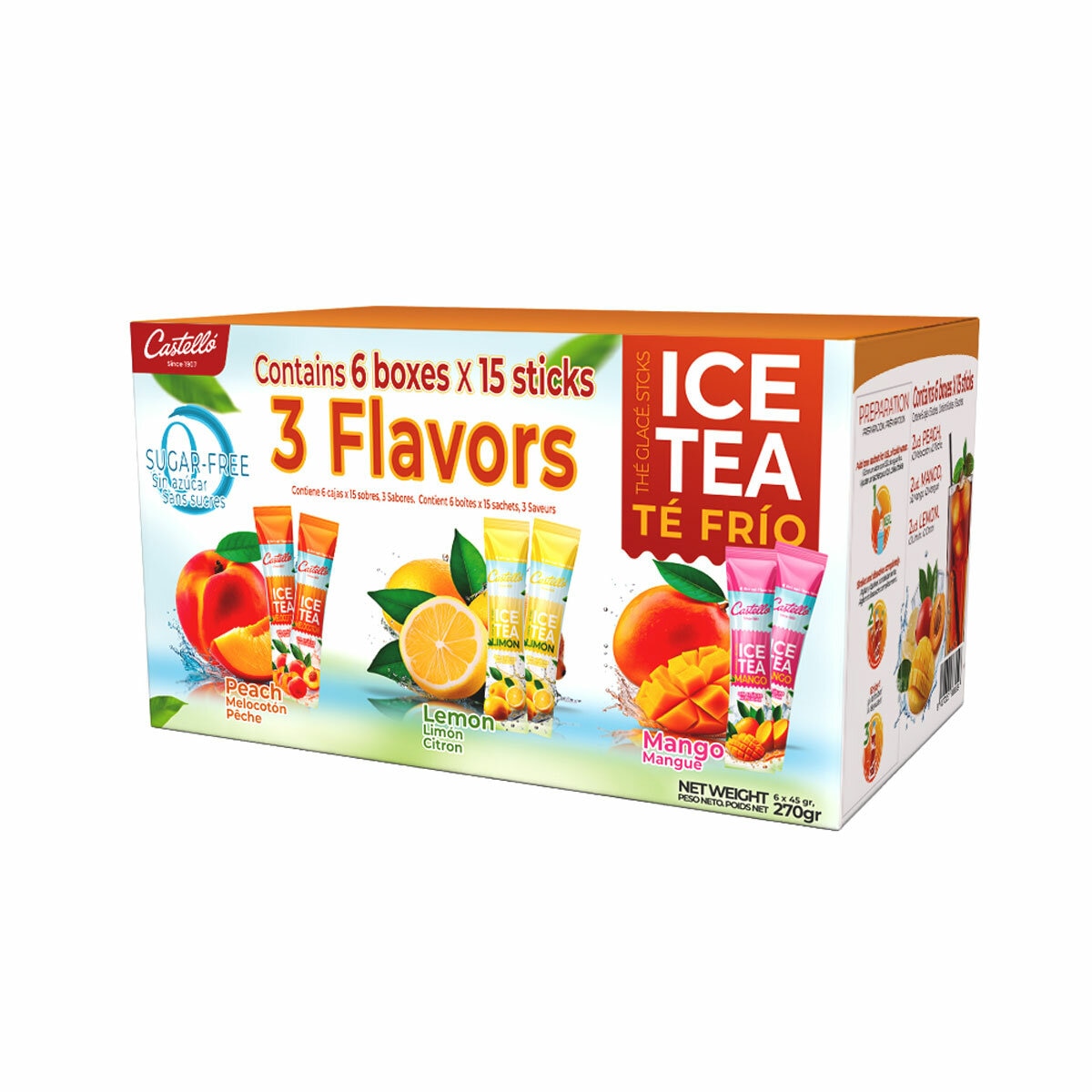 Castello Iced Tea, 3 flavours, 6 x 45g sticks