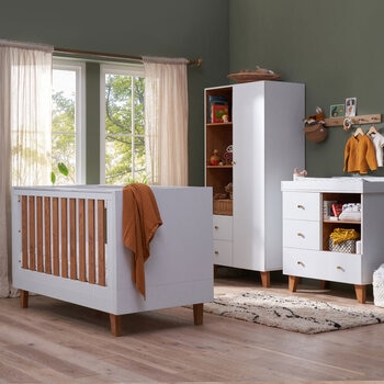 Tutti Bambini Como 4 Piece Nursery Furniture Set, White & Rosewood Finish