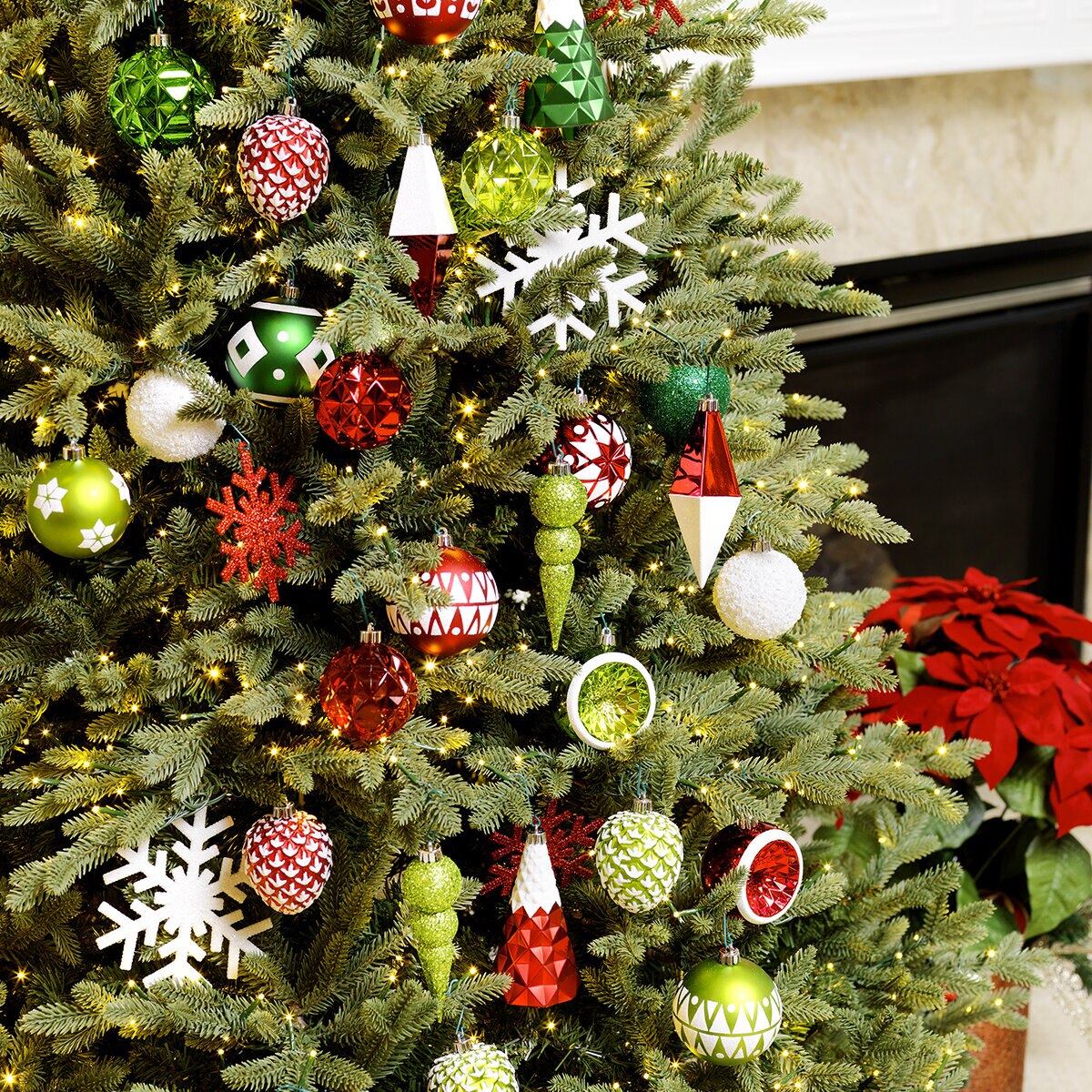 Buy 52 Piece Ornaments in Green Lifestyle Image at Costco.co.uk