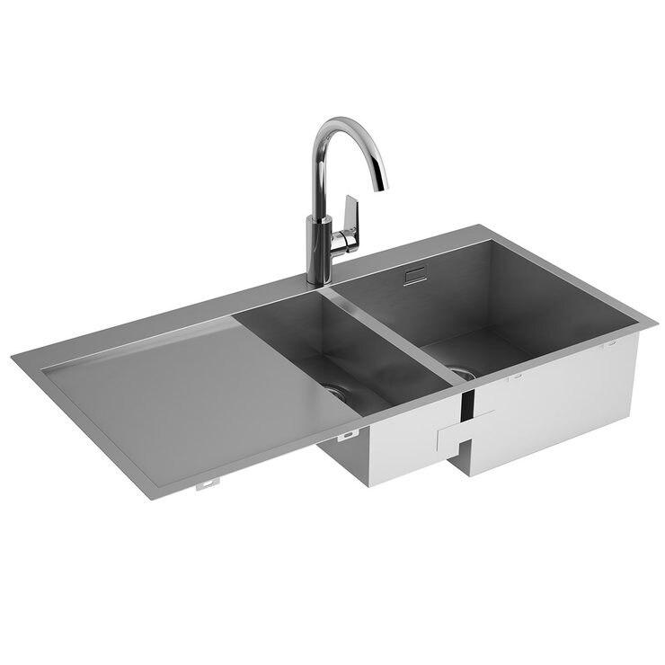 Kohler True Stainless Steel Sink with Draining Board and Taut Single