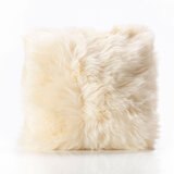Bowron Long Wool Sheepskin Double Sided Cushion, 35 x 35cm in Champagne