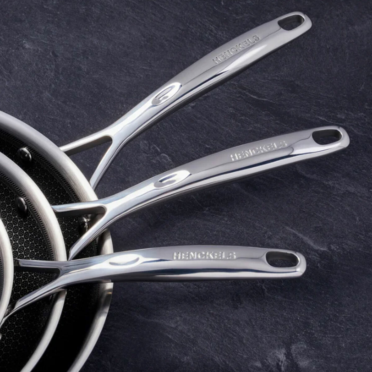 Henckels Paradigm Stainless Steel Ceramic Fry Pan Set, 3 Piece Henckels Paradigm Stainless Steel Ceramic Fry Pan Set, 3 Piece