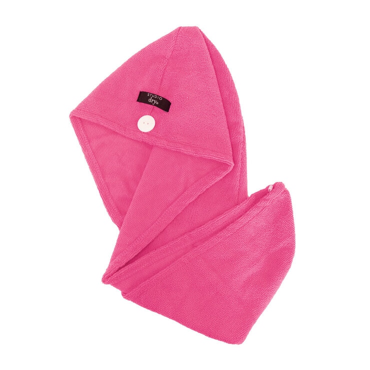 Danielle Creations, Turban Hair Towels, 2x2 Pack Pink & Black Opened Hot Pink Danielle Creations, Turban Hair Towels, 2x2 Pack Pink & Black Opened Hot Pink