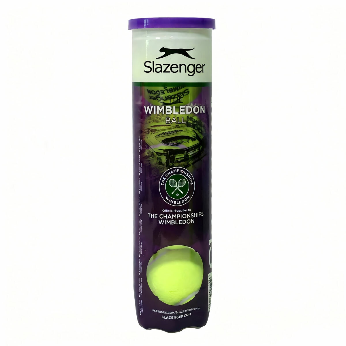 Studio image of a tube of tennis balls