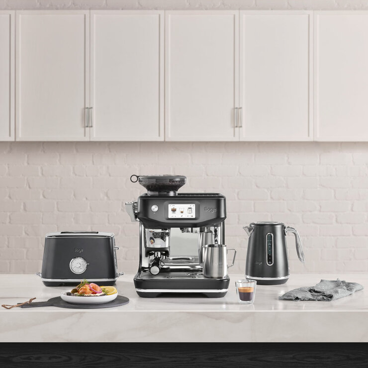 Sage Barista Touch Impress Coffee Machine With Cold Extraction in Black Stainless Steel, SES882BST4GUK1