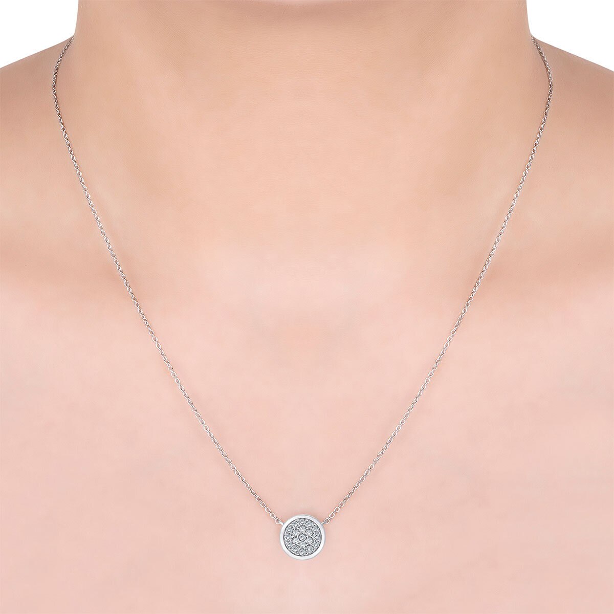 0.25ctw Round Brilliant Diamond Necklace, 14ct White Gold