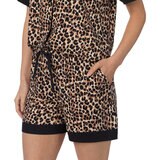 DKNY Ladies Notch Collar 3 Piece PJ Set in Animal Print