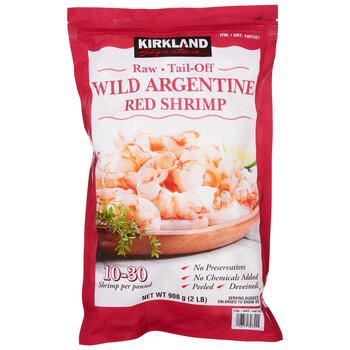 Kirkland Signature Raw Tail Off Wild Argentine Red Shrimp, 908g 