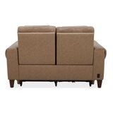Aiden & Ivy Spencer Brown Leather Power Reclining 2 Seater Sofa