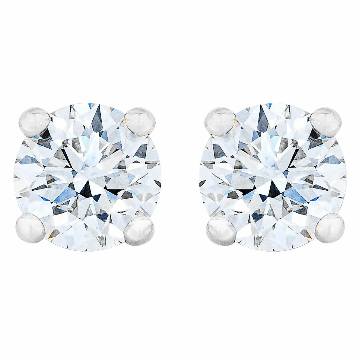 0.36ctw Round Brilliant Cut Diamond Earrings, 14ct White Gold