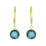 London Blue Topaz Earrings, 14k Yellow Gold