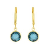 London Blue Topaz Earrings, 14k Yellow Gold