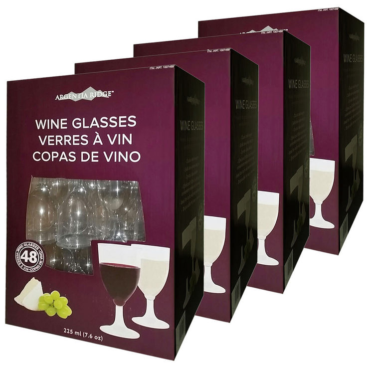Argentia Ridge 7.6oz (225ml) Disposable Wine Glasses, 192 Pack Costco UK