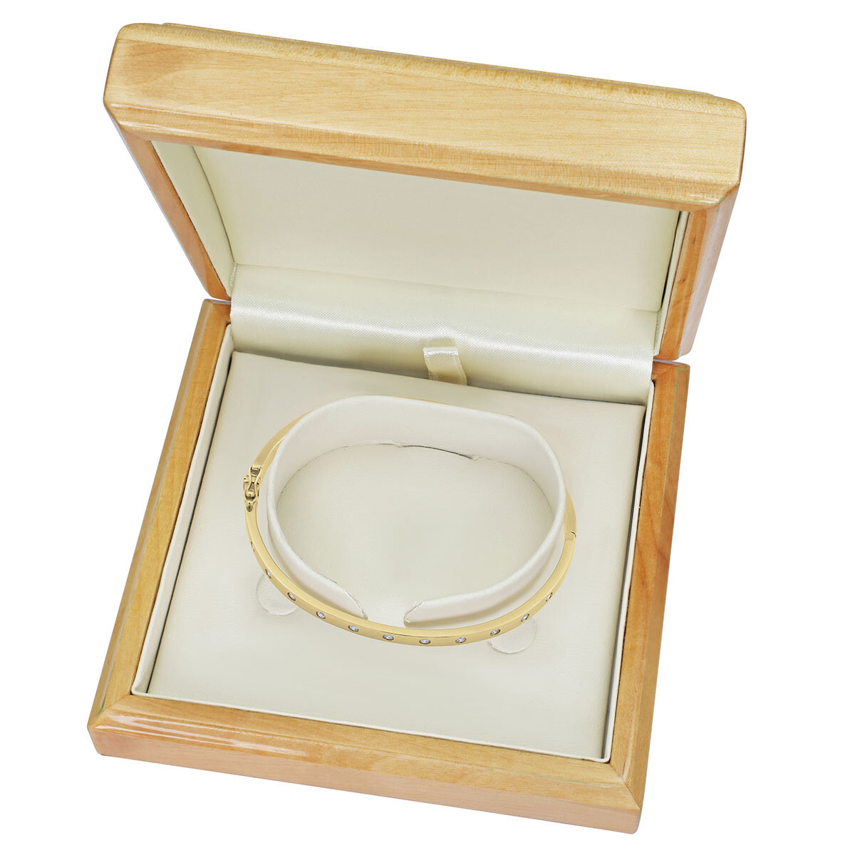 0.30ctw Round Brilliant Cut Diamond Bangle, 14ct Yellow Gold